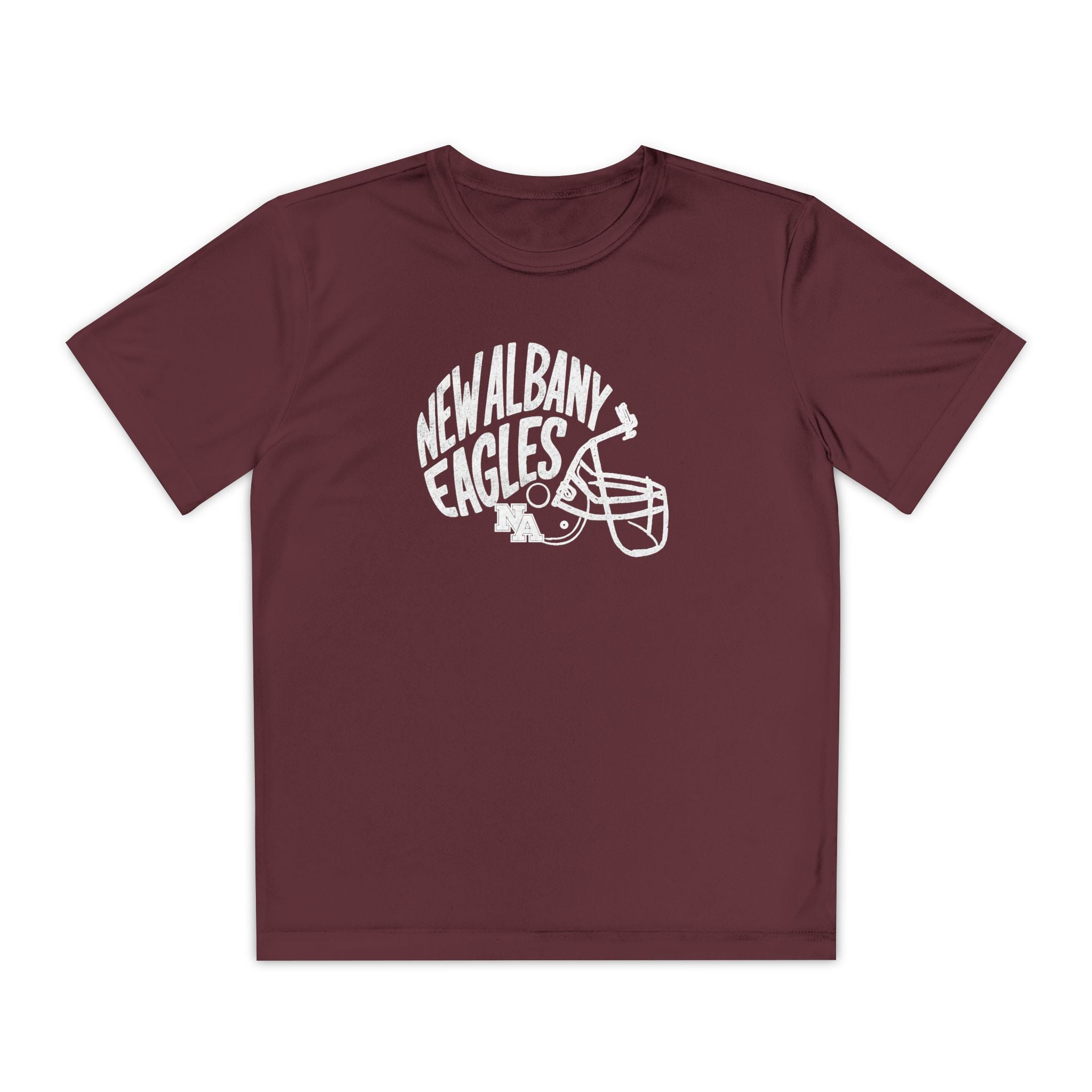 Youth New Albany Vintage Vibes Football Helmet Graphic Sport-Tek Competitor Performance Tee