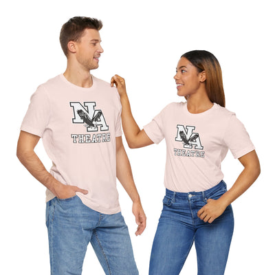 Adult Unisex White/Black Classic NA Theatre Logo Graphic Short Sleeve Soft Tee