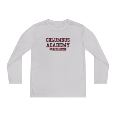 Youth Columbus Academy Volleyball Graphic Sport-Tek Competitor Performance Long Sleeve Tee