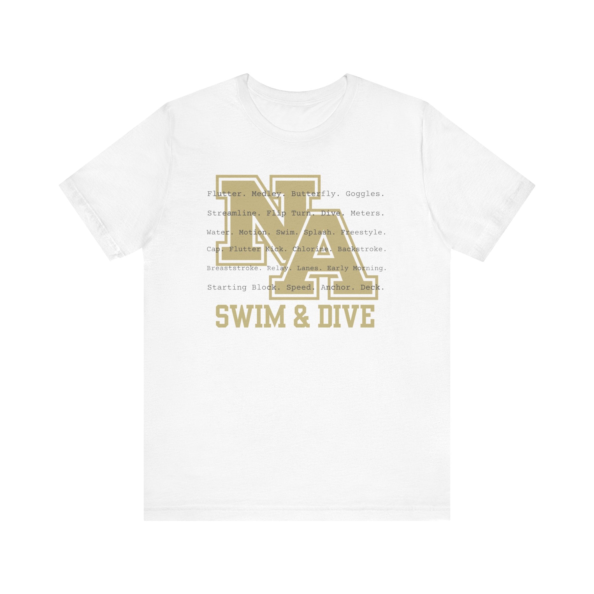 Adult Unisex Swim & Dive Logo Words Soft Short Sleeve Graphic Tee