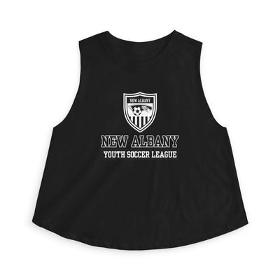 Women's New Albany Youth Soccer League Game Day Graphic Crop Tank