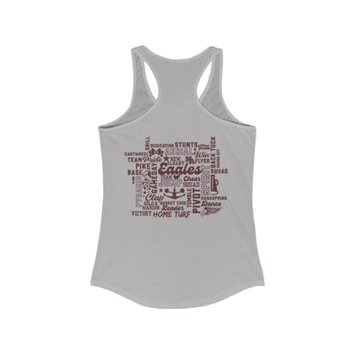 Women's Cheer Words with Back Graphic Racerback Tank - New Albany Eagles