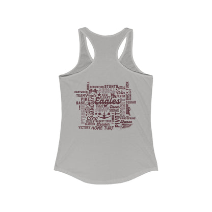 Women's Cheer Words with Back Graphic Racerback Tank - New Albany Eagles