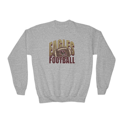 Youth New Albany First-Down Distressed Football Graphic Gildan Heavy Blend Sweatshirt