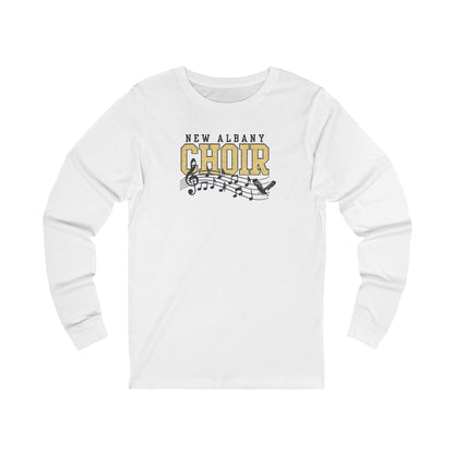Adult Unisex New Albany Choir Digital Glitter Graphic Long Sleeve Soft Tee