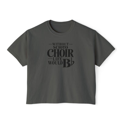 Women's Dublin Scioto Chiors Life would B-Flat Graphic Boxy Crop Short Sleeve Tee