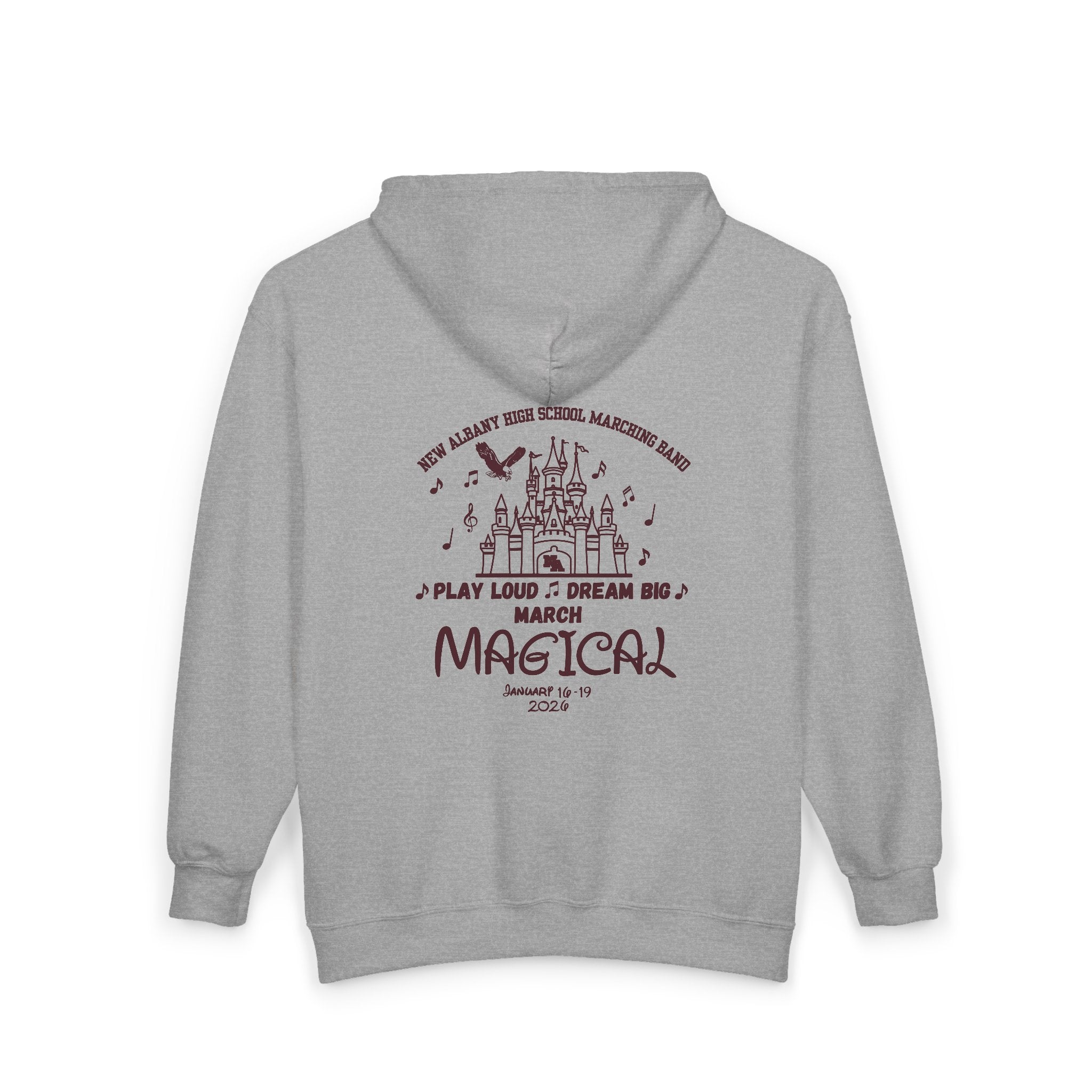 Adult Unisex NAHS Marching Band March Magical Graphic Full-Zip Sweatshirt