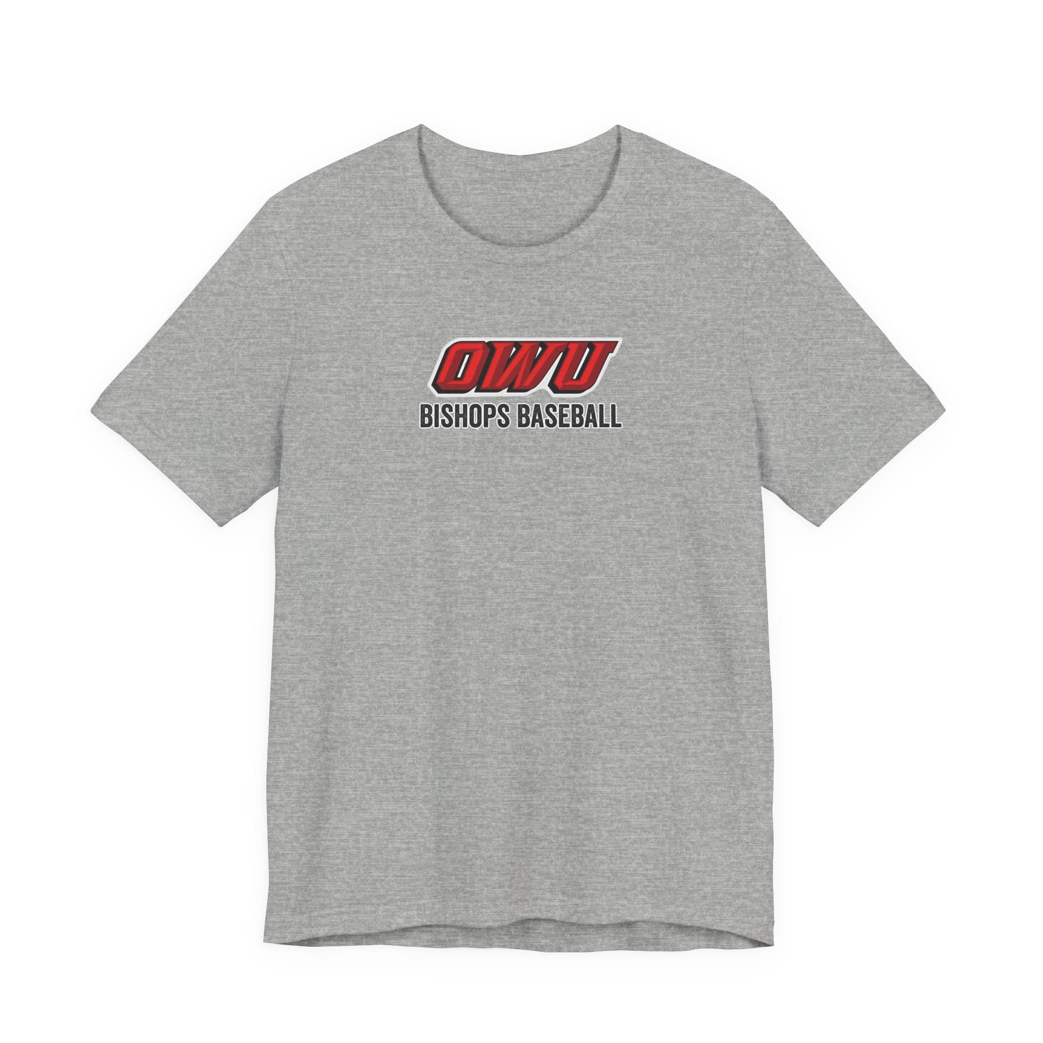 Adult Unisex Classic OWU Bishops Baseball Graphic Short Sleeve Soft Tee