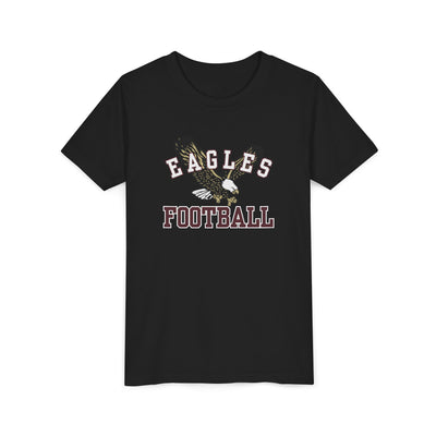 Youth Flying Football Eagle Graphic Short Sleeve Soft Tee