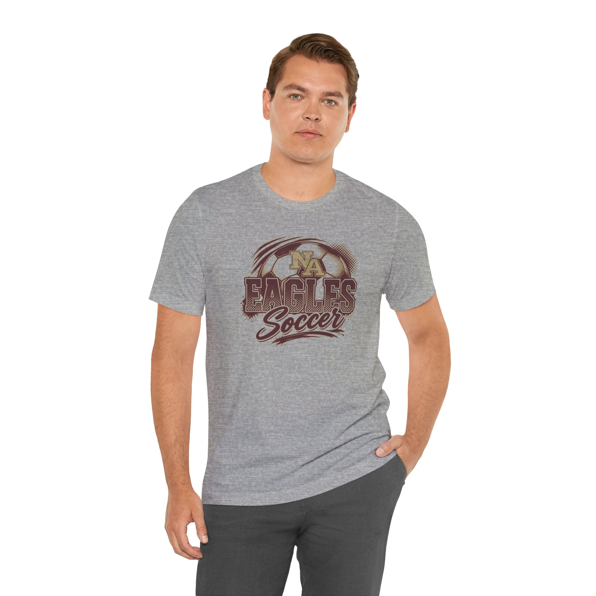 Adult Unisex New Albany Eagles Ombre Soccer Graphic Short Sleeve Bella + Canvas Soft Tee