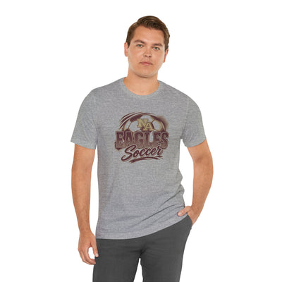 Adult Unisex New Albany Eagles Ombre Soccer Graphic Short Sleeve Bella + Canvas Soft Tee