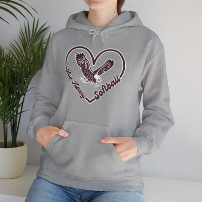 Adult Unisex Eagles Softball Heart Graphic Hoodie