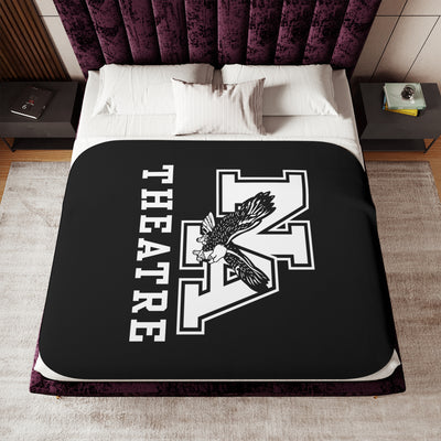White/Black Classic NA Theatre Logo Graphic So-Soft Sherpa Blanket