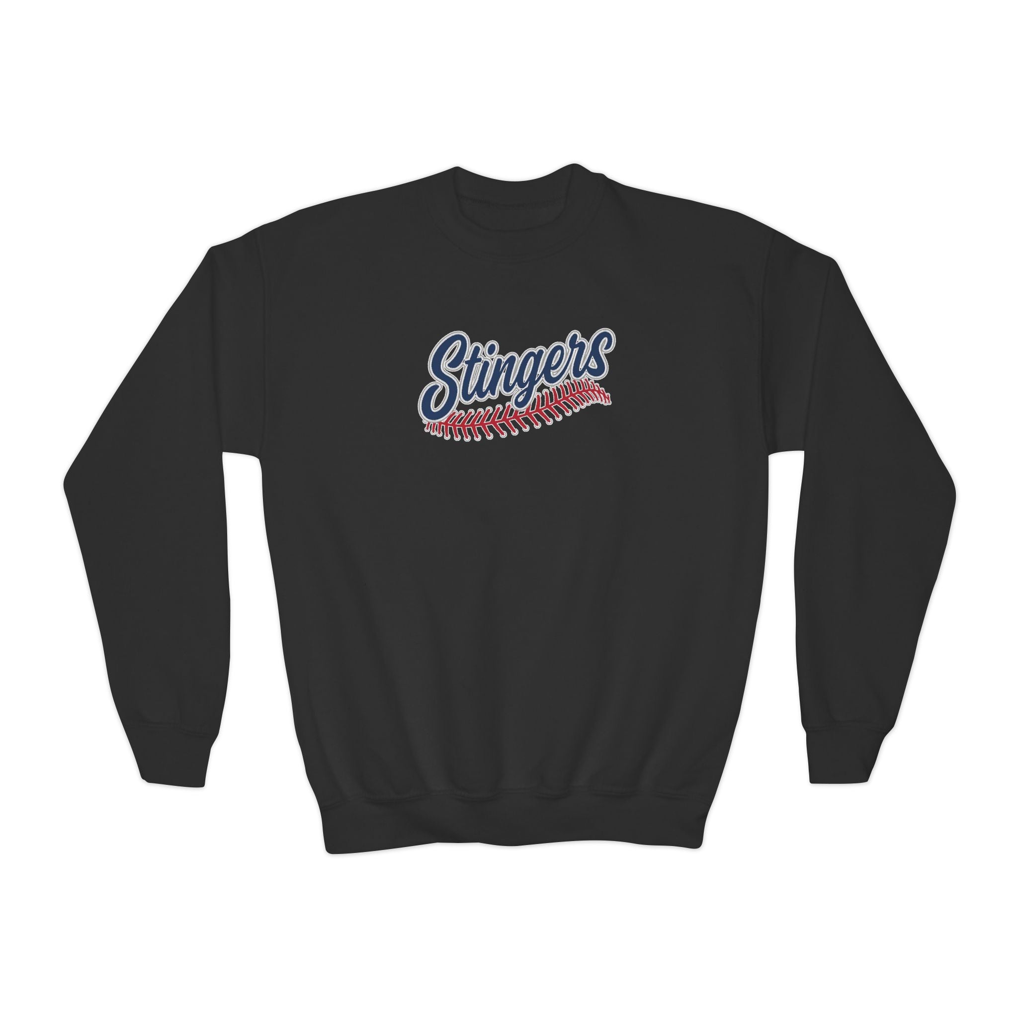 Youth Stingers Softball Stitches Graphic Gildan Heavy Blend Sweatshirt