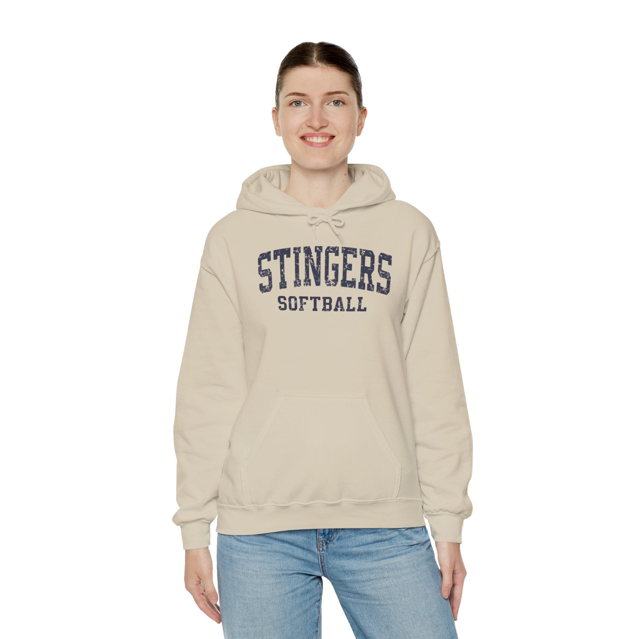 Adult Unisex Stingers Softball Vintage Distressed Graphic Hoodie