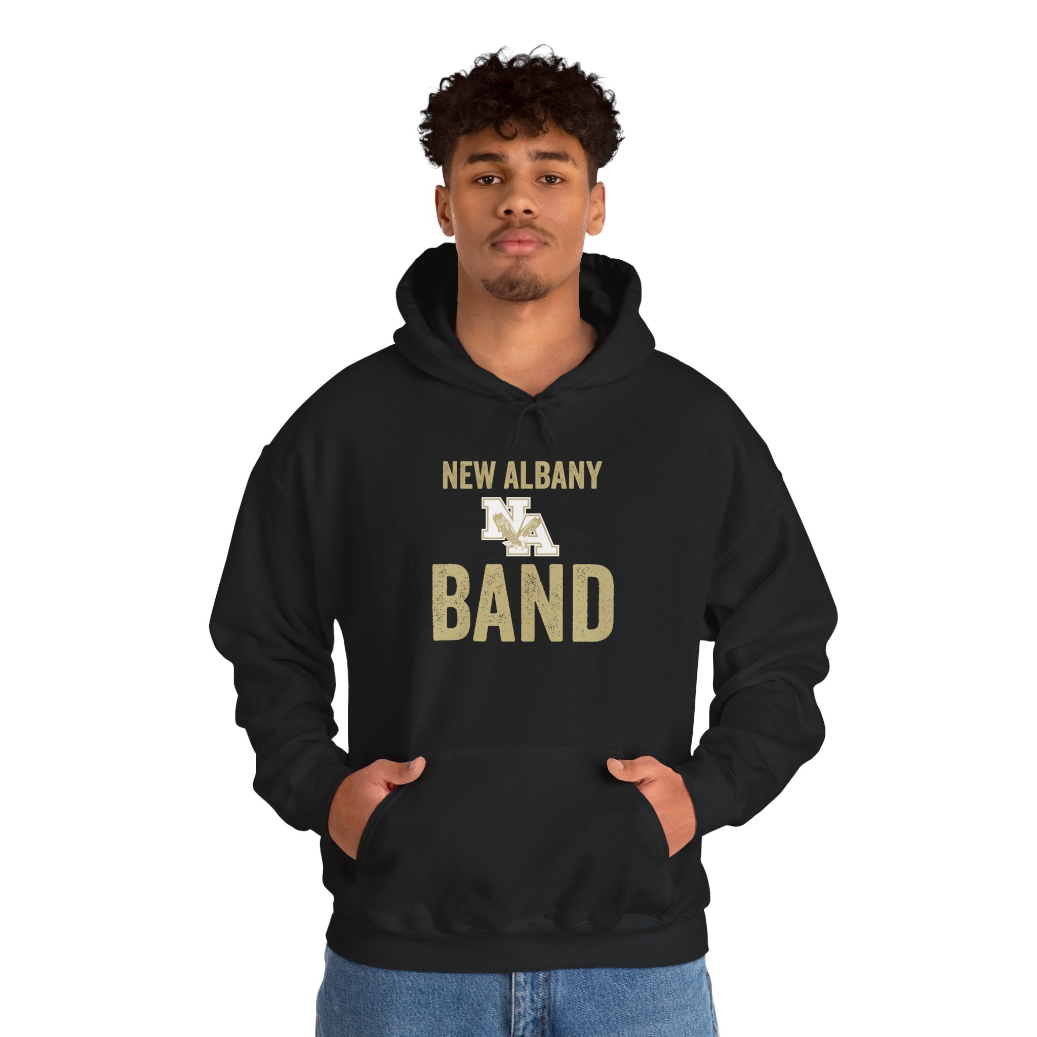 Adult Unisex Vintage Distressed New Albany Band Graphic Hoodie