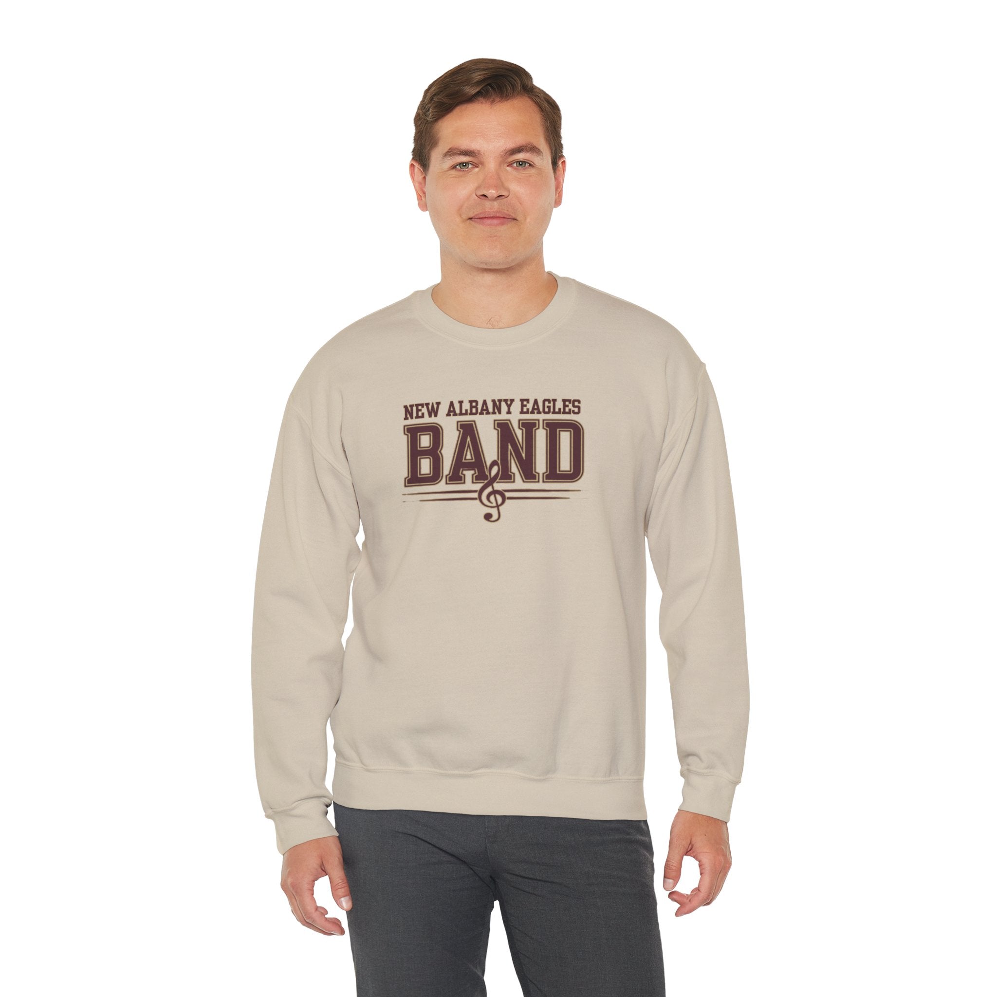 Adult Unisex New Albany Eagles Band Musical Note Graphic Sweatshirt