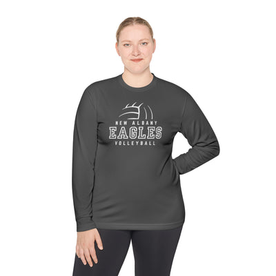 Adult Unisex New Albany Eagles Victory Volleyball Graphic Sport-Tek Competitor Performance Long Sleeve Tee