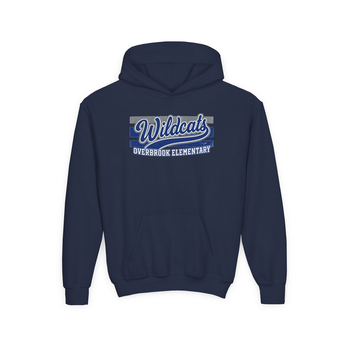 Youth Overbrook Elementary Wildcats Vintage Distressed Spirit Graphic Hoodie