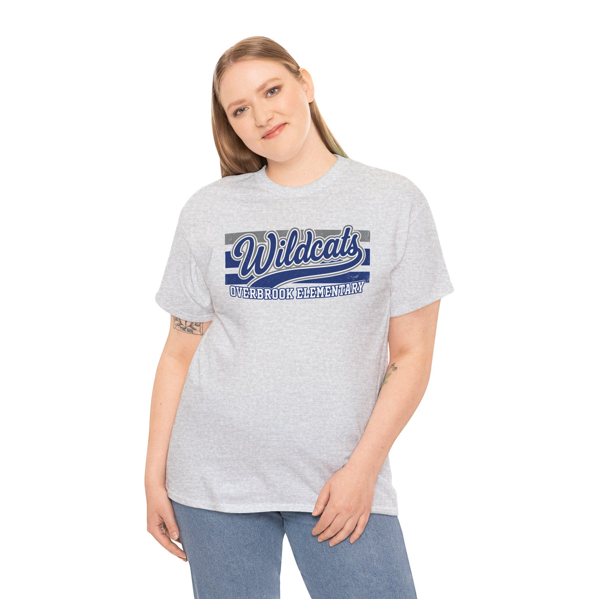 Adult Unisex Overbrook Elementary Wildcats Vintage Distressed Spirit Graphic Gildan Classic Tee
