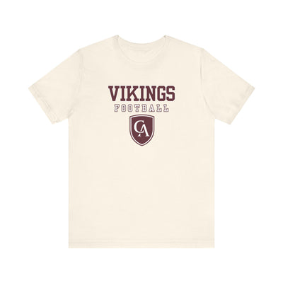 Adult Unisex Columbus Academy Vikings Football Graphic Short Sleeve Bella + Canvas Soft Tee