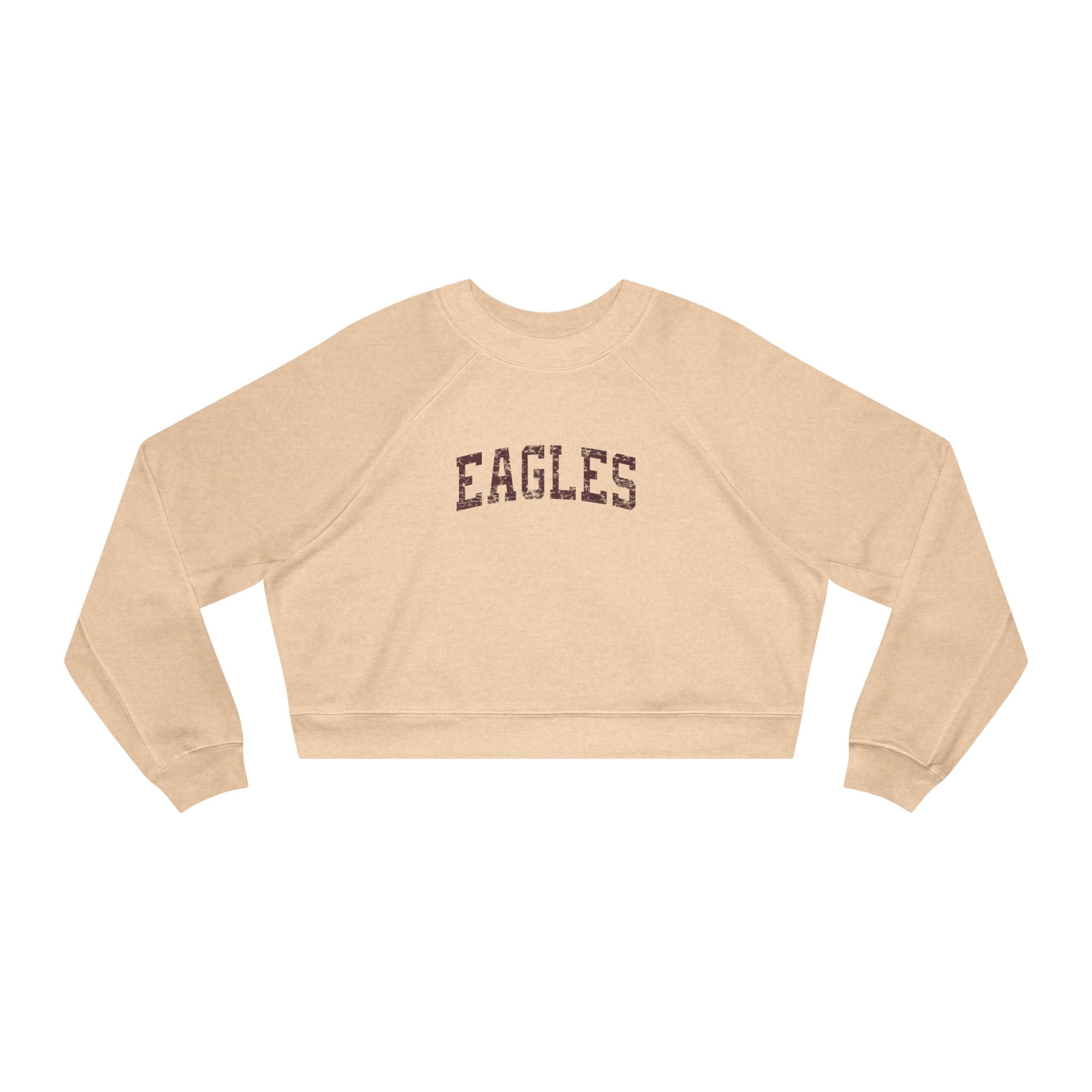 Women's Distressed Maroon Eagles Graphic Cropped Fleece Sweatshirt