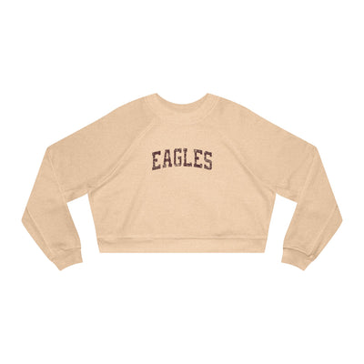 Women's Distressed Maroon Eagles Graphic Cropped Fleece Sweatshirt