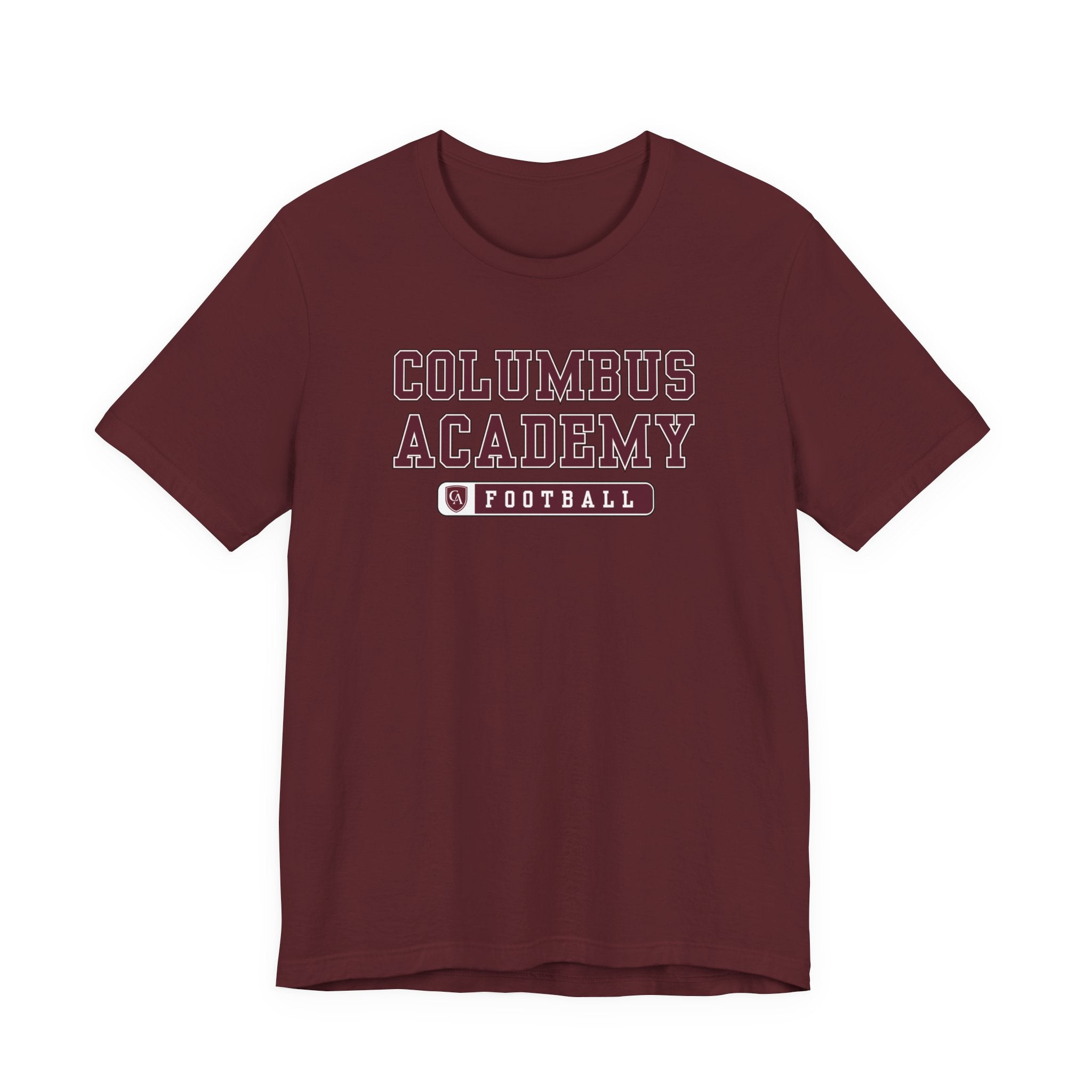 Adult Unisex Columbus Academy Football Graphic Short Sleeve Bella + Canvas Soft Tee