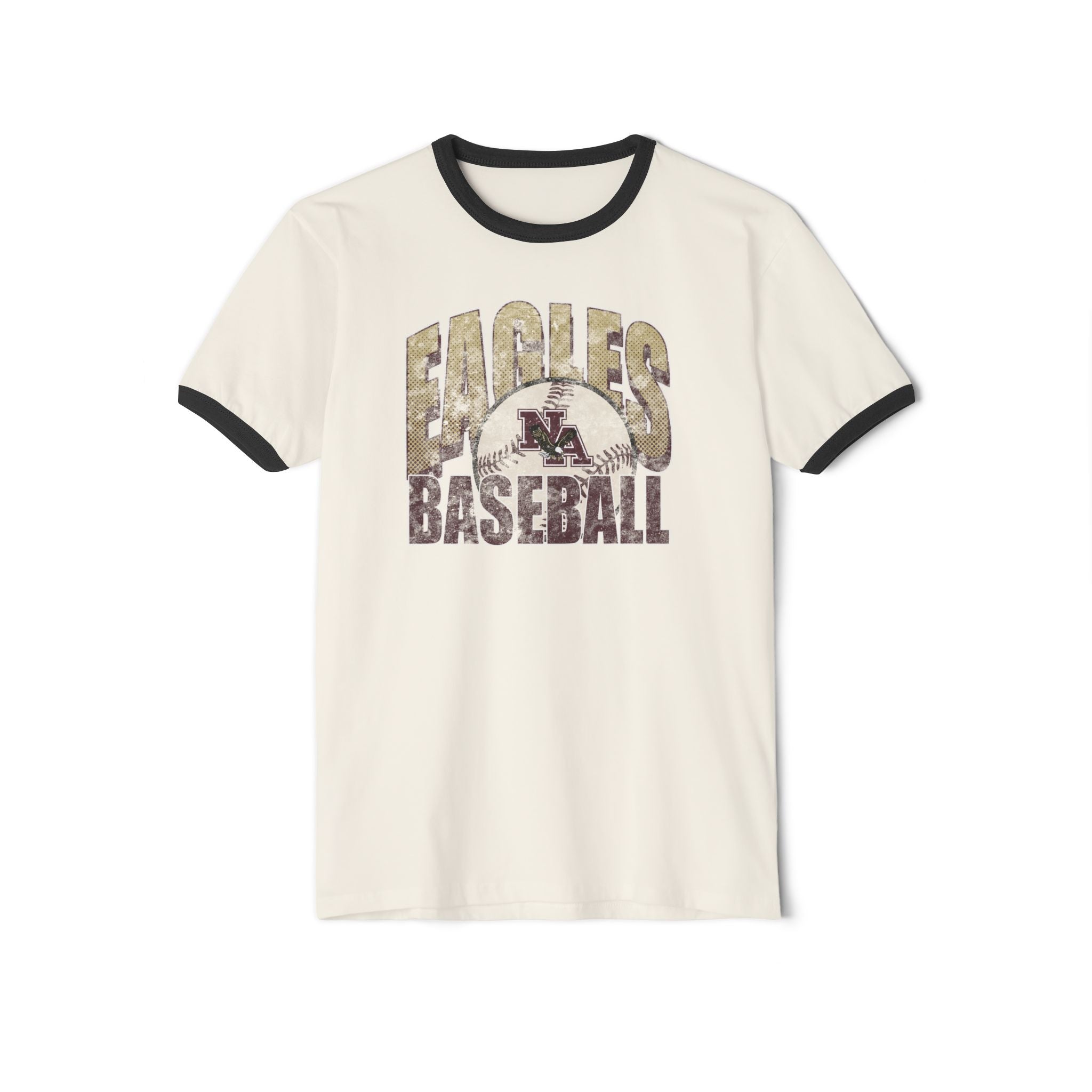 Adult Unisex New Albany Eagles Distressed Dugout Graphic Short Sleeve Ringer Tee