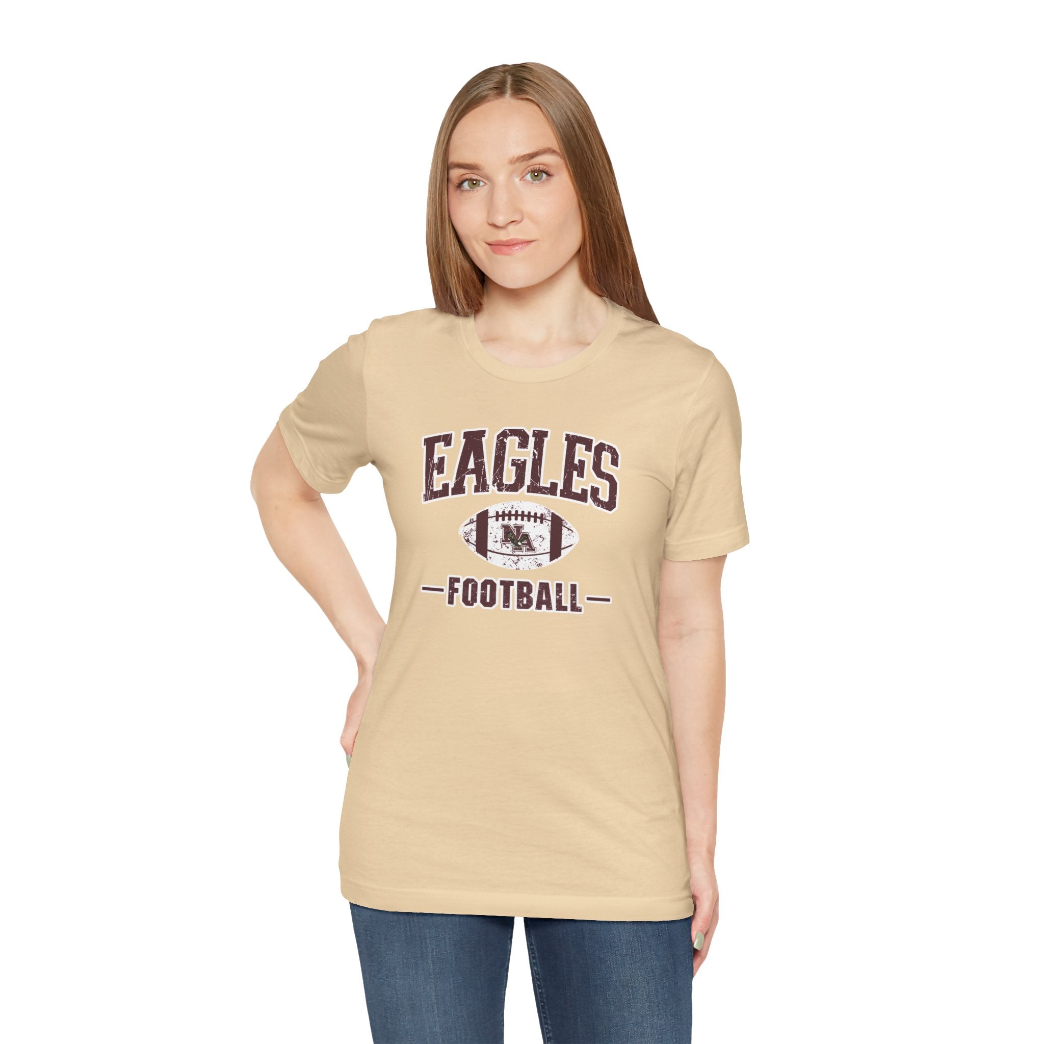 Adult Unisex Eagles Football Vintage Distressed Graphic Short Sleeve Soft Tee