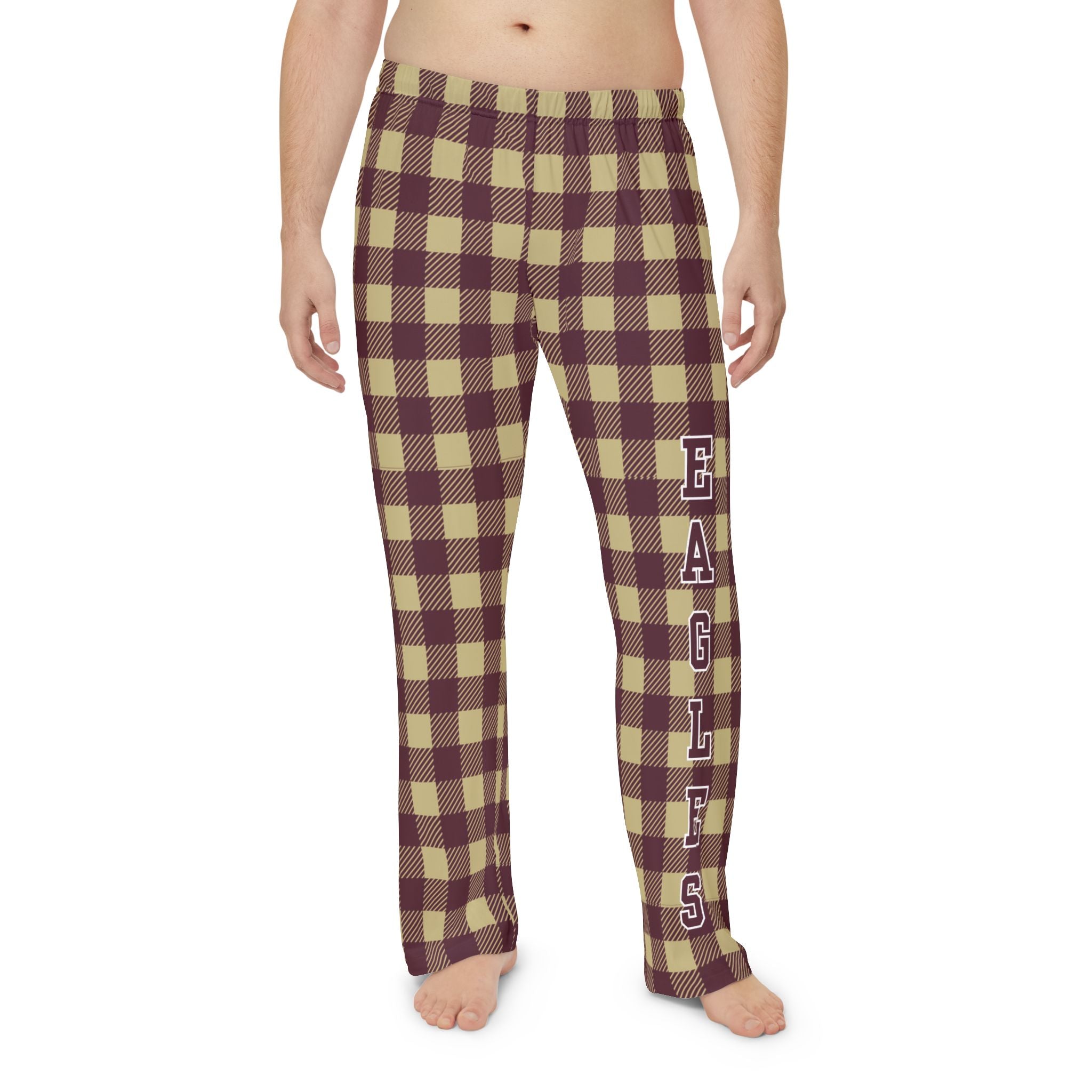 Men's Buffalo Check Pajama Pant with Eagles Print