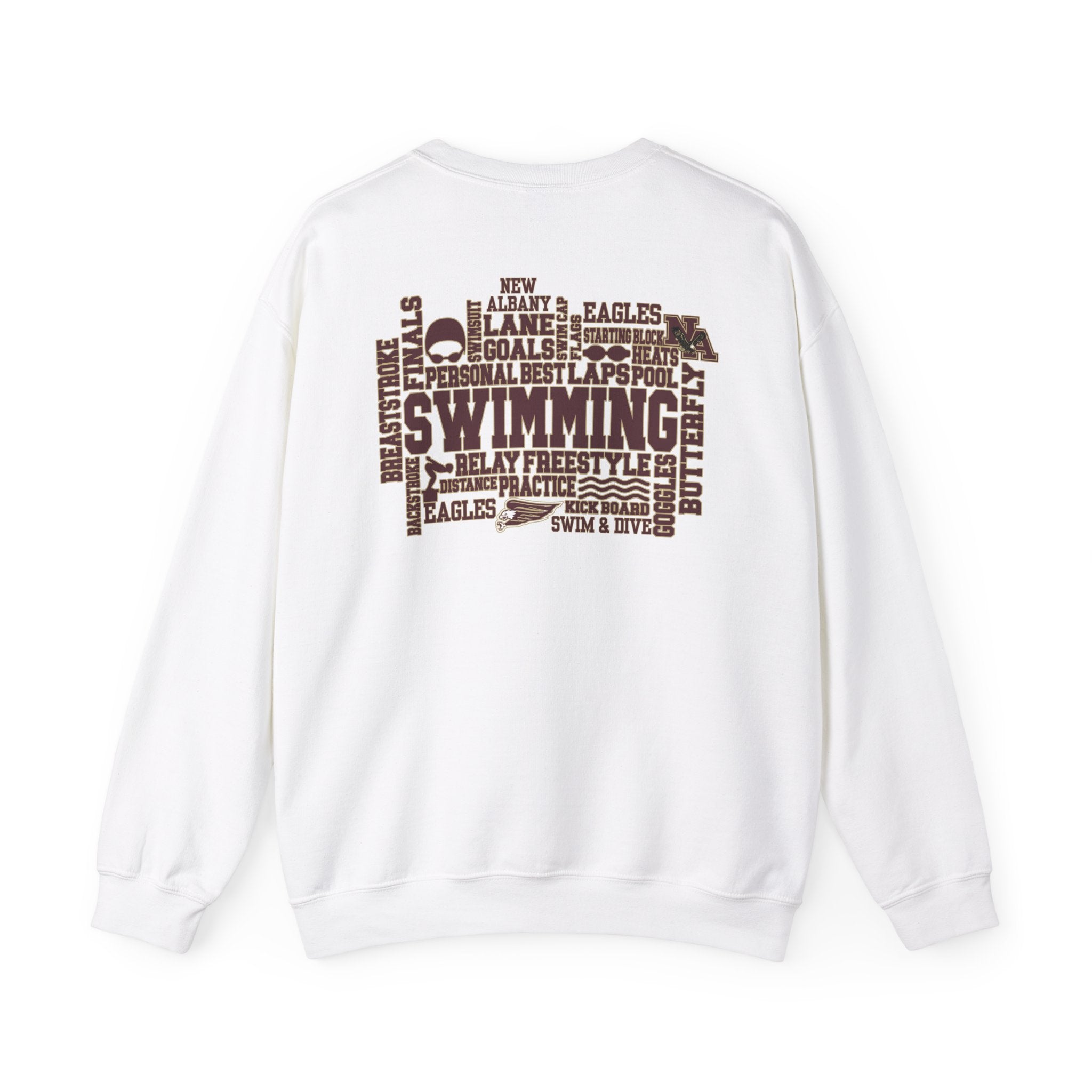 Adult Unisex Swim & Dive Classic Logo with Word Pool Back Graphic Sweatshirt