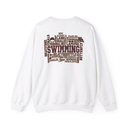 Adult Unisex Swim & Dive Classic Logo with Word Pool Back Graphic Sweatshirt