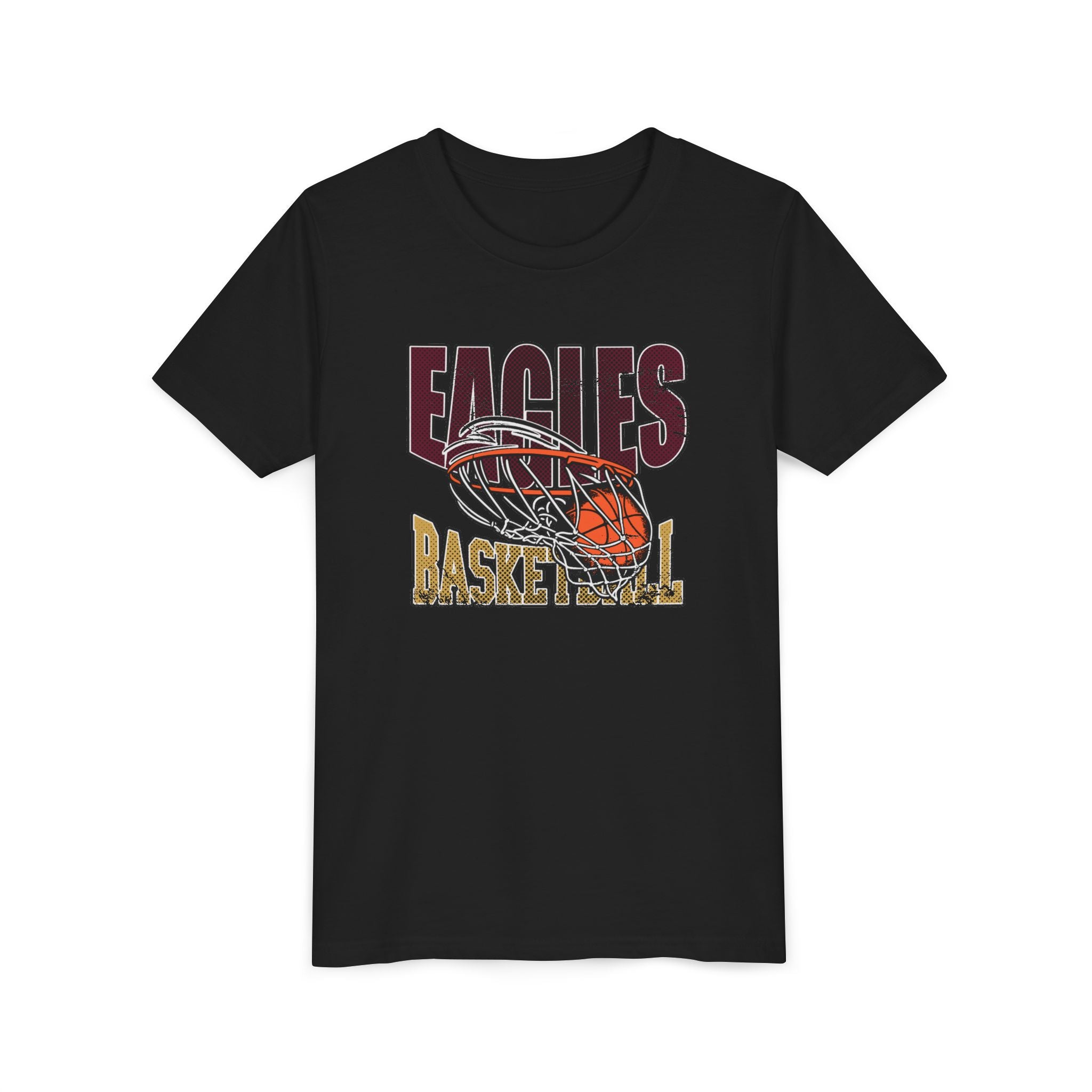 Youth Eagles Swish Distressed Basketball Graphic Short Sleeve Soft Tee