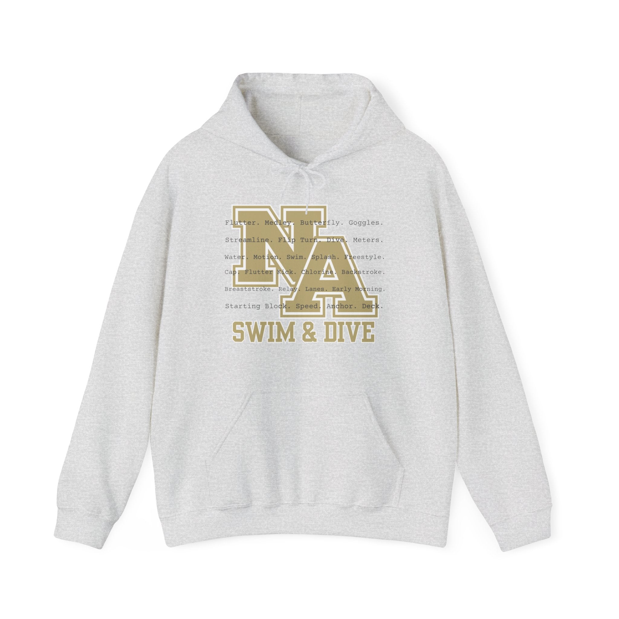 Adult Unisex Swim & Dive Logo Words Graphic Hoodie