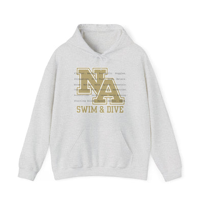 Adult Unisex Swim & Dive Logo Words Graphic Hoodie
