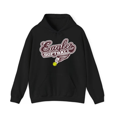 Adult Unisex Sporty Script Softball Eagles Graphic Hoodie