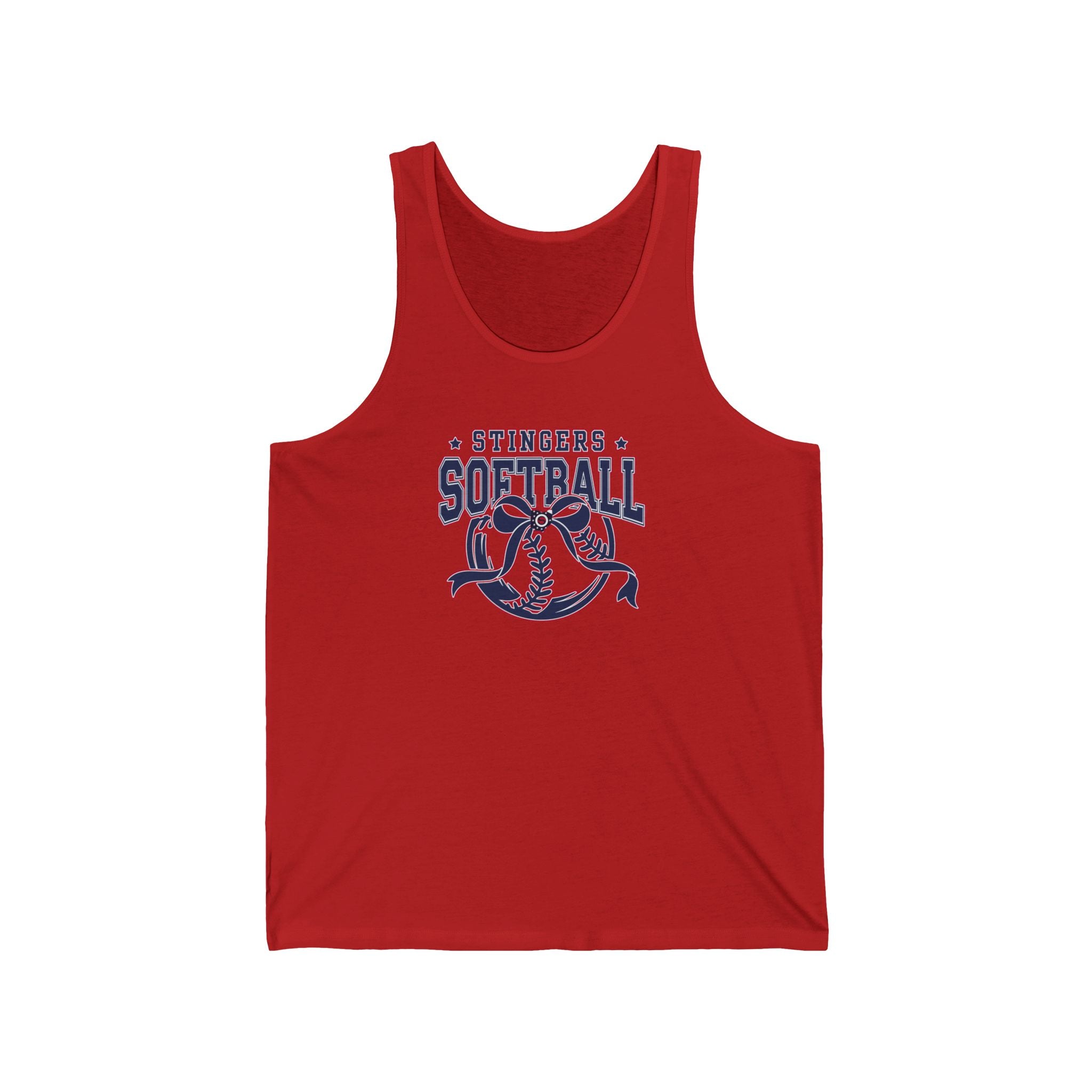 Adult Unisex Stingers Softball Spirit Bow Graphic Bella + Canvas Tank