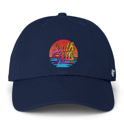 Adult Unisex South Hills Swim Club Sunset Script Graphic 47 Brand Clean Up Cap