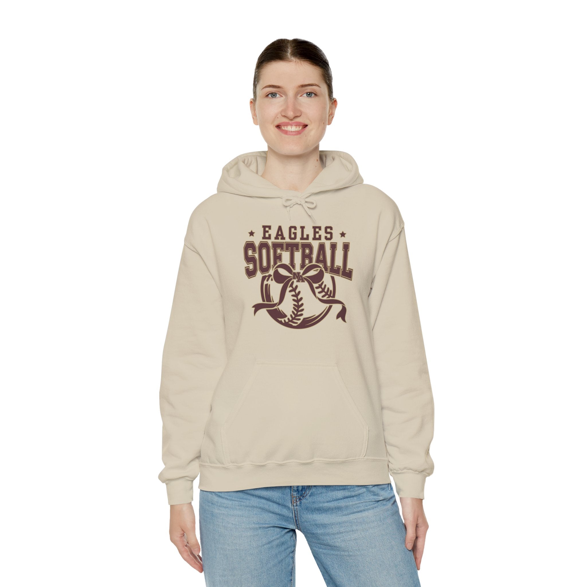 Adult Unisex New Albany Eagles Softball Spirit Bow Graphic Hoodie