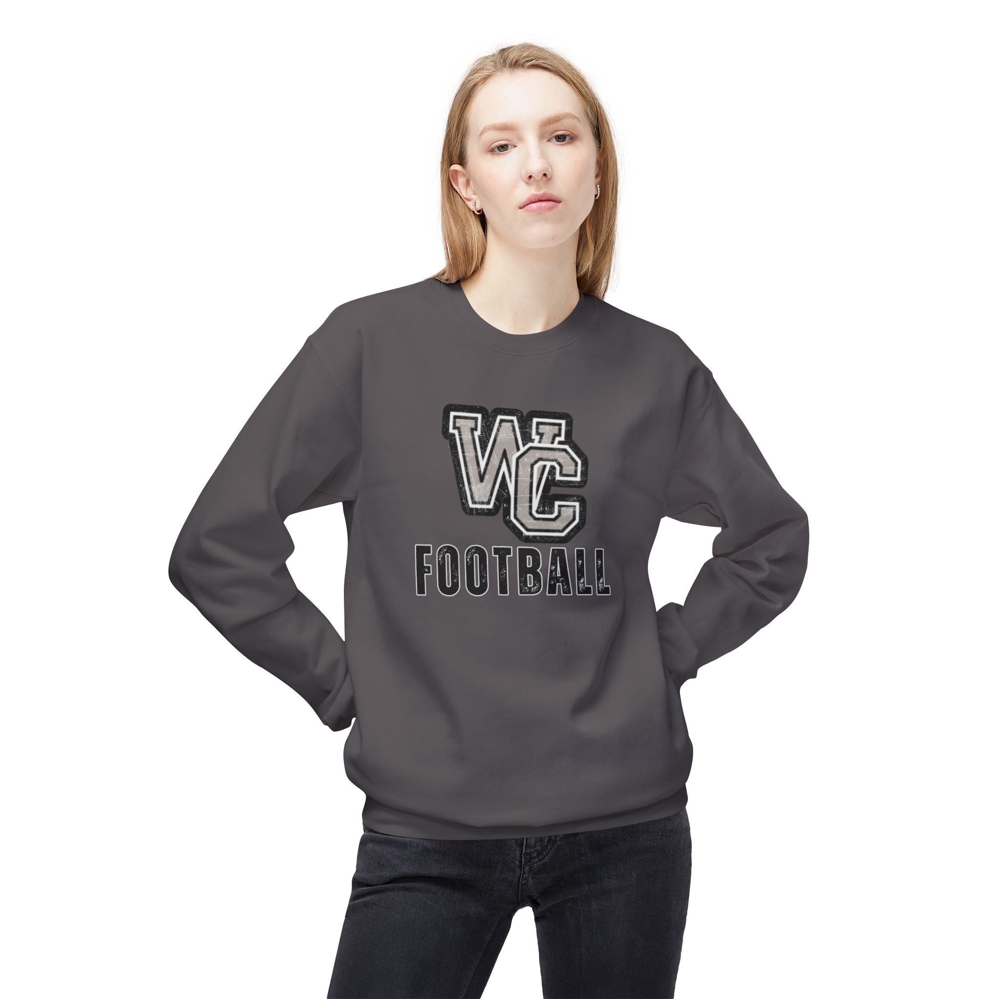 Adult Unisex Vintage Distressed Westerville Central Football Graphic Soft Style Sweatshirt
