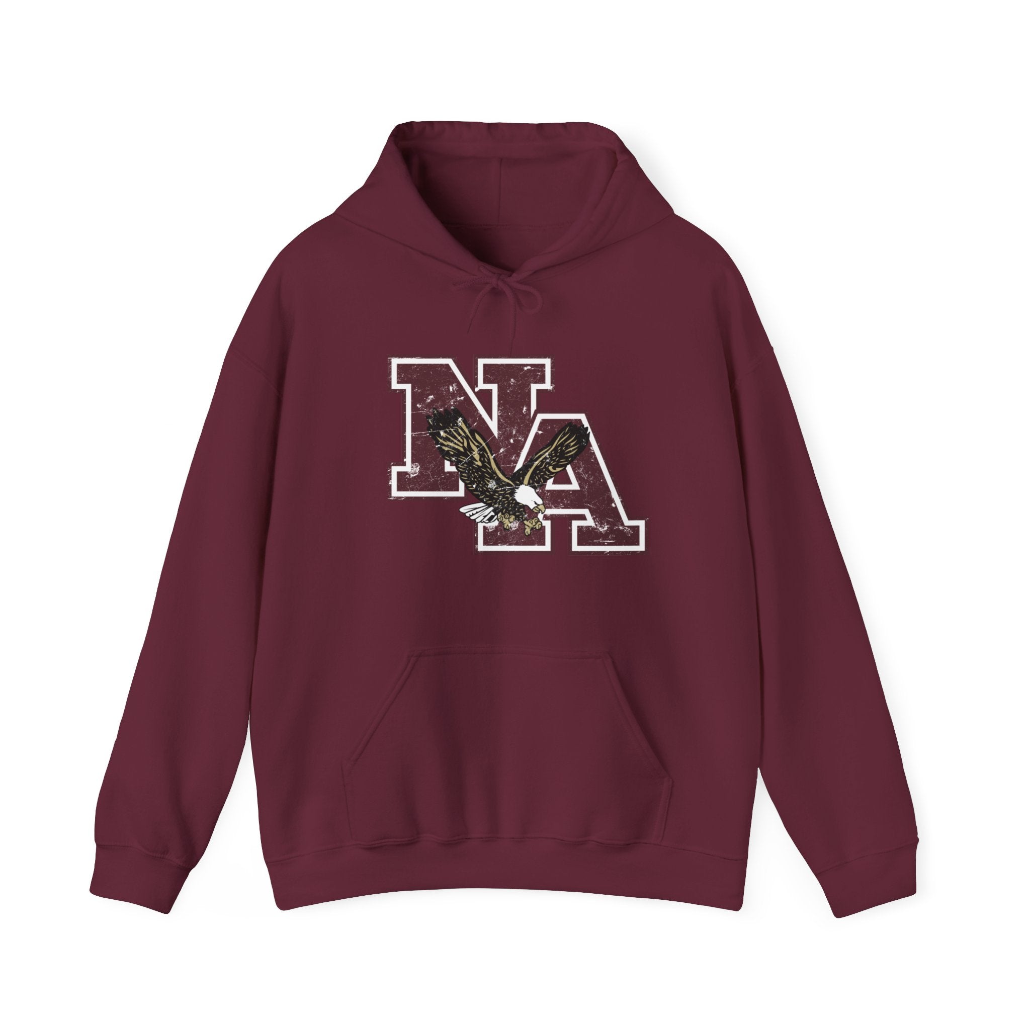 Adult Unisex Vintage Distressed Maroon Logo Graphic Hoodie