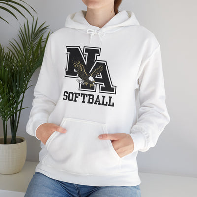 Adult Unisex Classic Black Logo Softball Graphic Hoodie