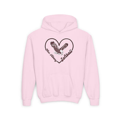 Youth Eagles Softball Heart Graphic Hoodie