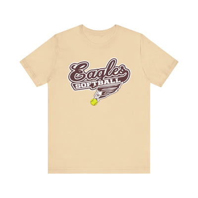Adult Unisex Sporty Script Softball Eagles Graphic Short Sleeve Soft Tee