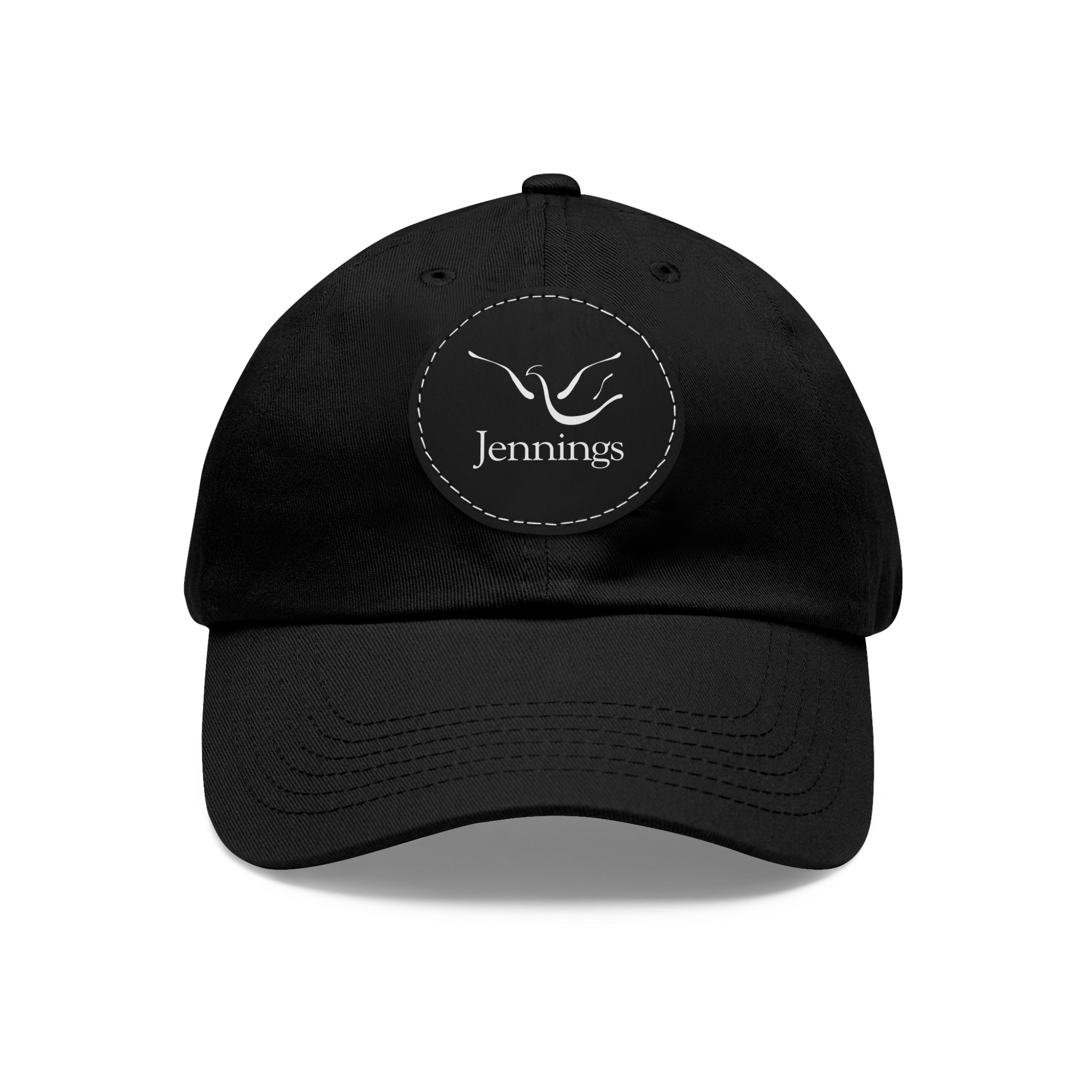 Adult Unisex Dad Hat with Jennings Leather Patch