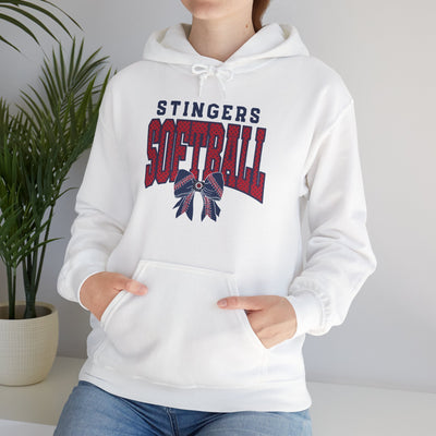 Adult Unisex Stingers Softball Stitched Bow Graphic Hoodie