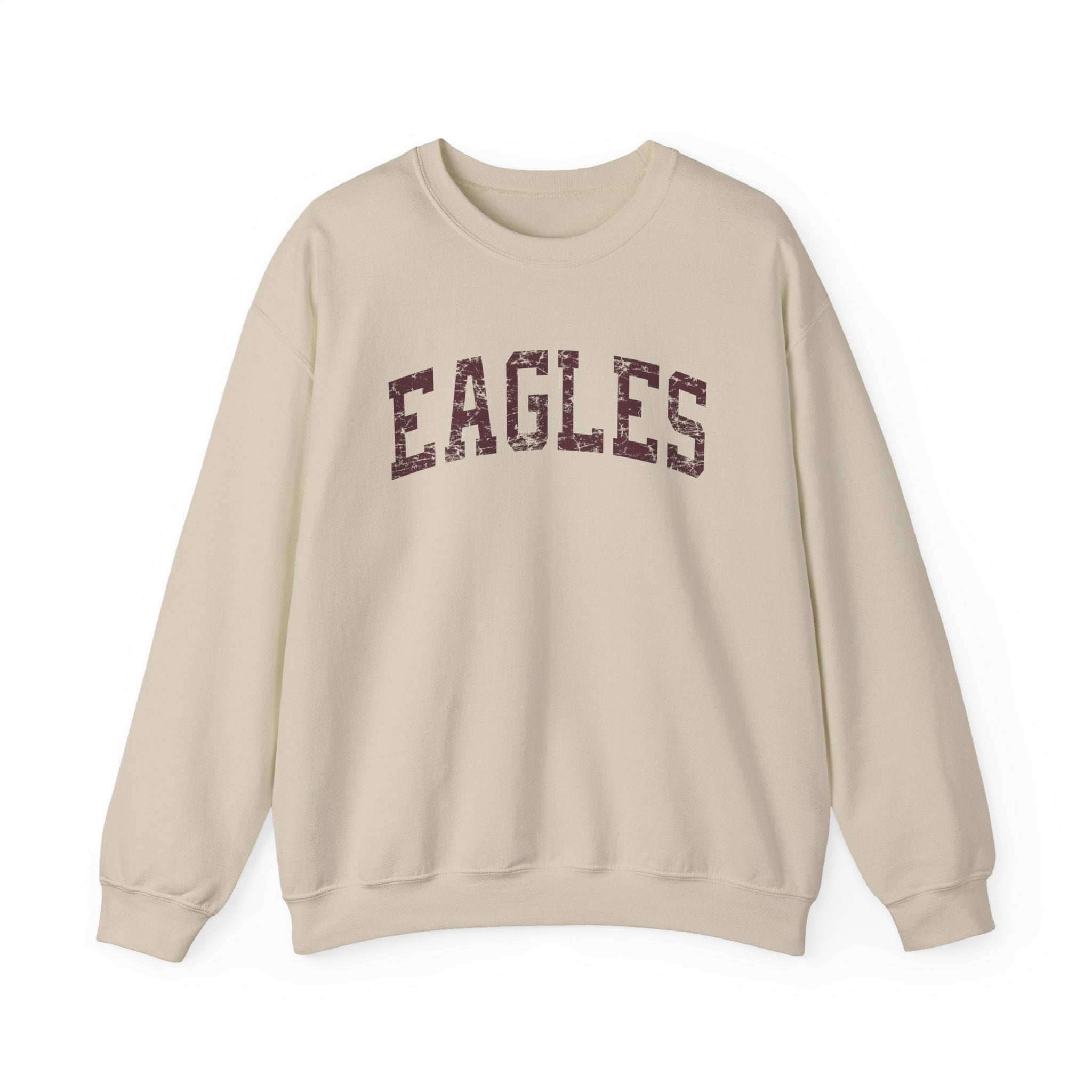 Adult Unisex Distressed Maroon Eagles Graphic Sweatshirt