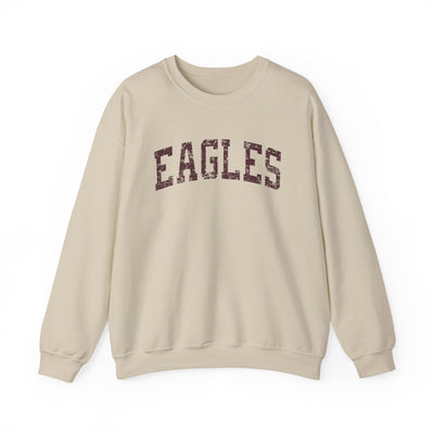 Adult Unisex Distressed Maroon Eagles Graphic Sweatshirt