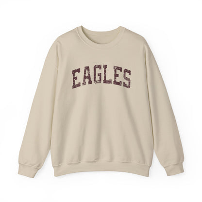 Adult Unisex Distressed Maroon Eagles Graphic Sweatshirt